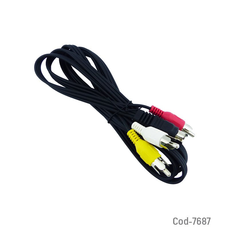 Cable super video de 7 pin x 3 macho rca de 1,5 mts - pack de 50 unidades mayorista — imagen 2