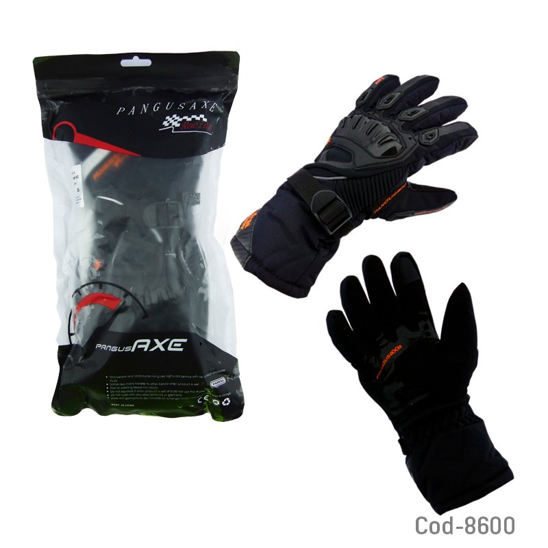 Guantes largos con protecciones para frio marca axe, motociclismo, alta calidad. mayorista — imagen 3