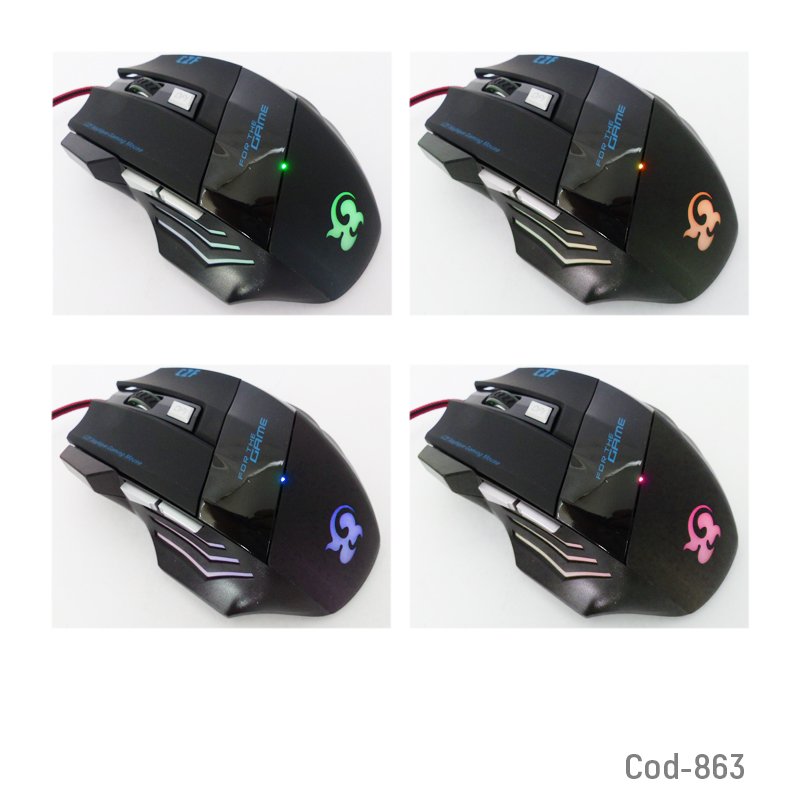 Mouse gamer t-6 con luz, 6 botones, cable usb tipo soga, con filtro. mayorista — imagen 2