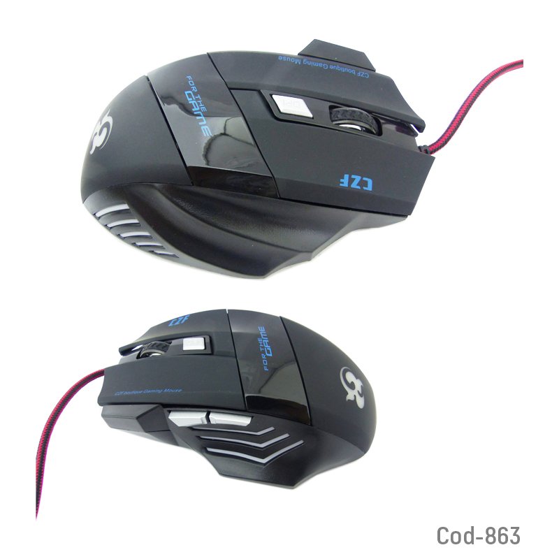 Mouse gamer t-6 con luz, 6 botones, cable usb tipo soga, con filtro. mayorista — imagen 3