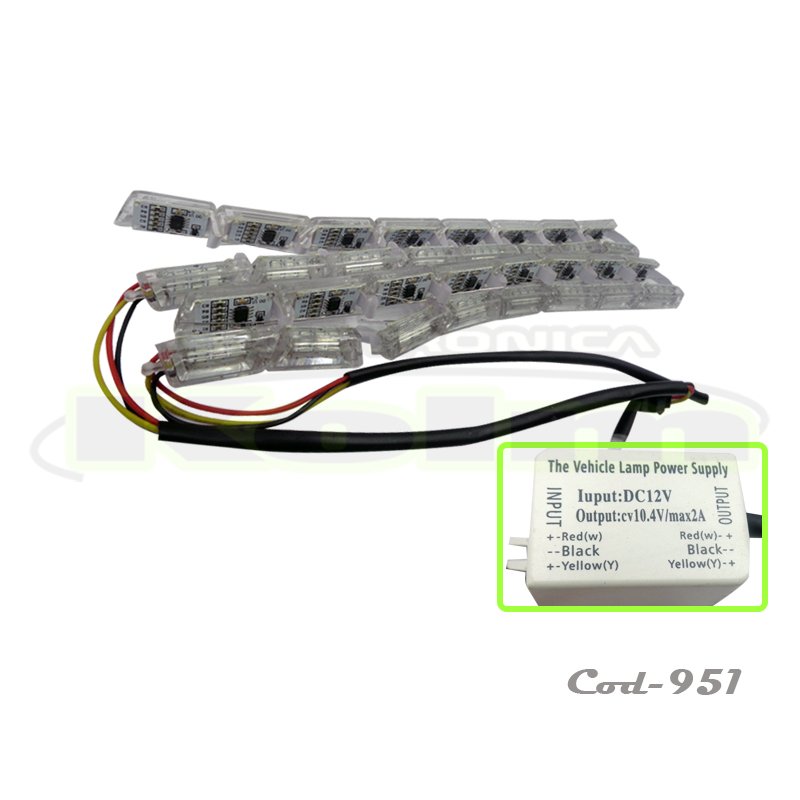 Tira led duo para foco 12v, luz blanco y ambar. en caja x 2. mayorista — imagen 2