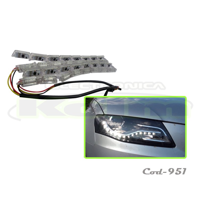 Tira led duo para foco 12v, luz blanco y ambar. en caja x 2. mayorista — imagen 3