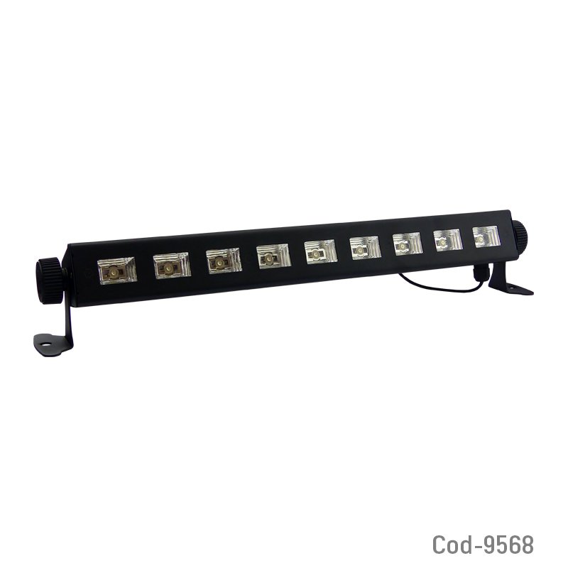 Luz Disco 9 LED Ultravioleta 36Watt, Barra Ideal Fiestas Fluor 49cm x 5cm x 4cm por mayor en Chile
