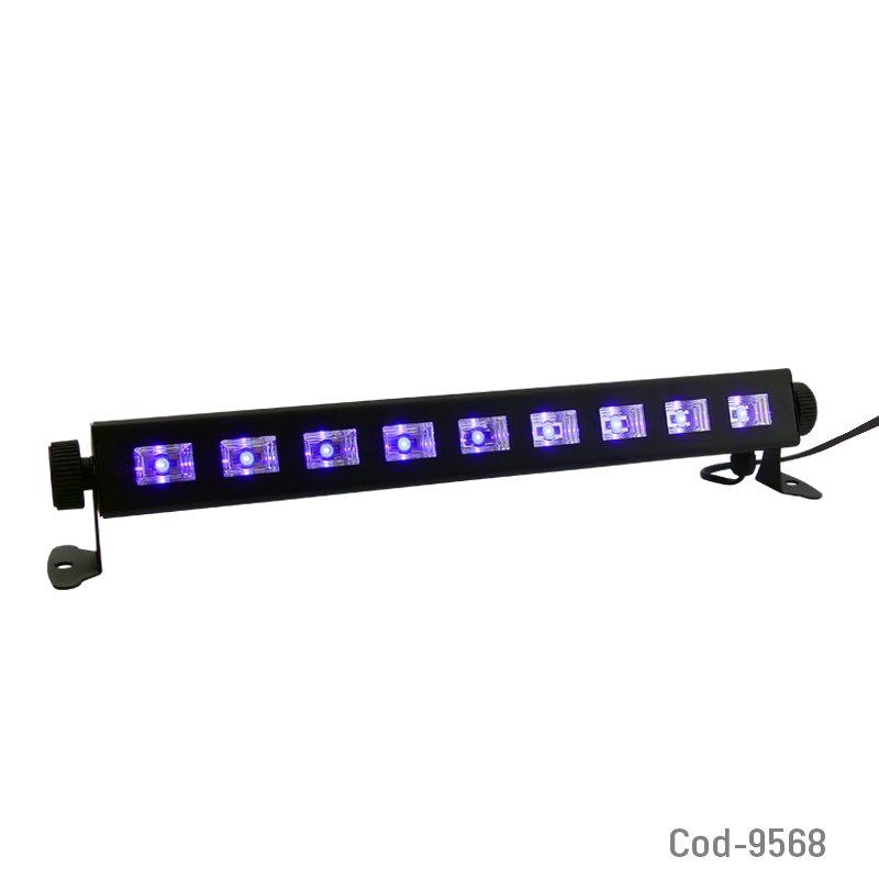 Luz disco 9 led ultravioleta 36watt, barra ideal fiestas fluor mayorista — imagen 3