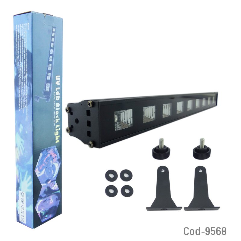 Luz disco 9 led ultravioleta 36watt, barra ideal fiestas fluor mayorista — imagen 4