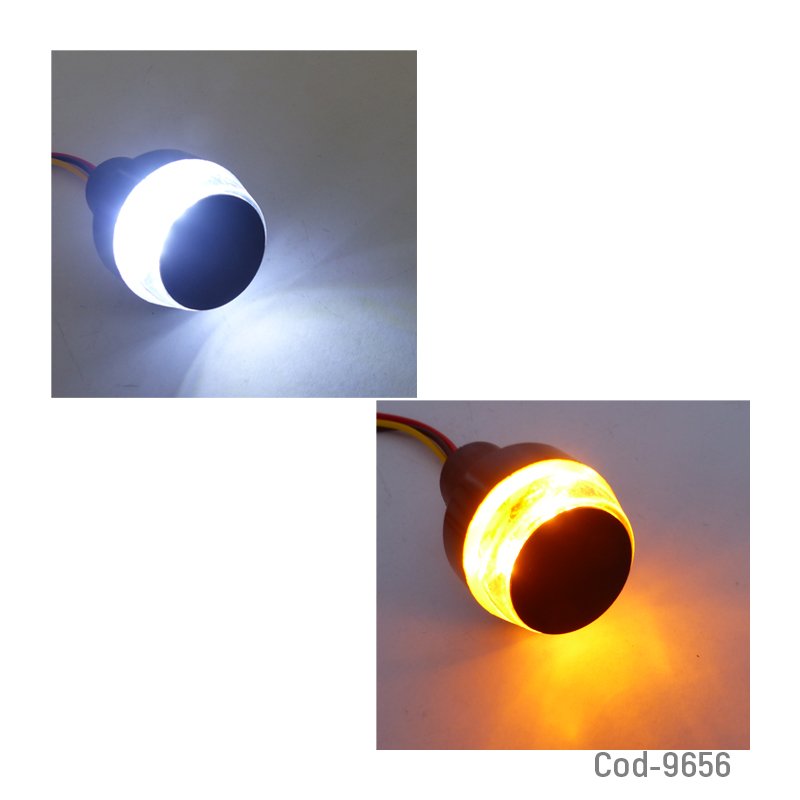 Balancin/intermitente para manubrio de moto, 6 led duo color, el par - pack de 10 unidades mayorista — imagen 2