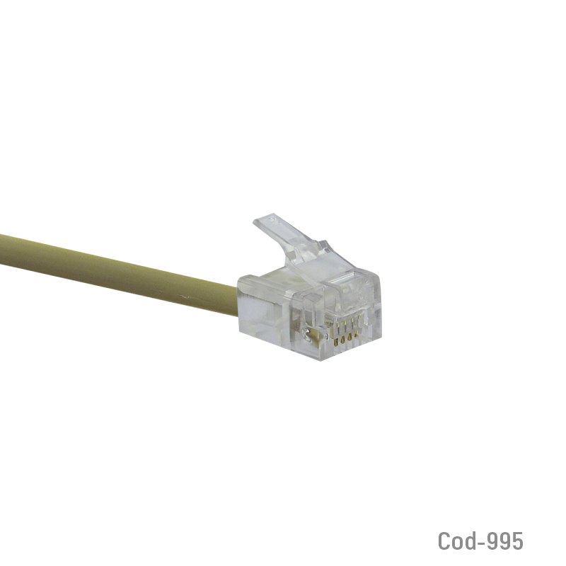 Alargador telefonico, 3 metros, marfil en bolsa - pack de 20 unidades mayorista — imagen 2