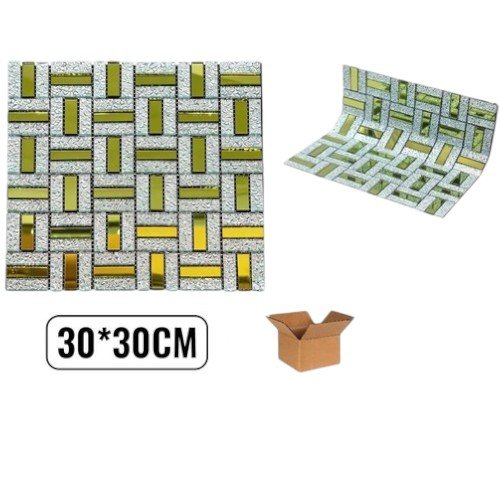 Lámina Adhesiva Decorativa Mosaico Venecia de Cristal Espejo 30x30cm por mayor Hogar por mayor