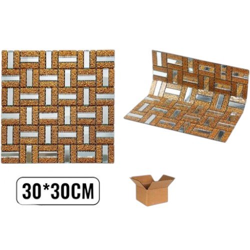 Lámina Adhesiva de Cristal tipo Mosaico Venecia 30x30cm para Decoración y Ventanas por mayor - Hogar por mayor