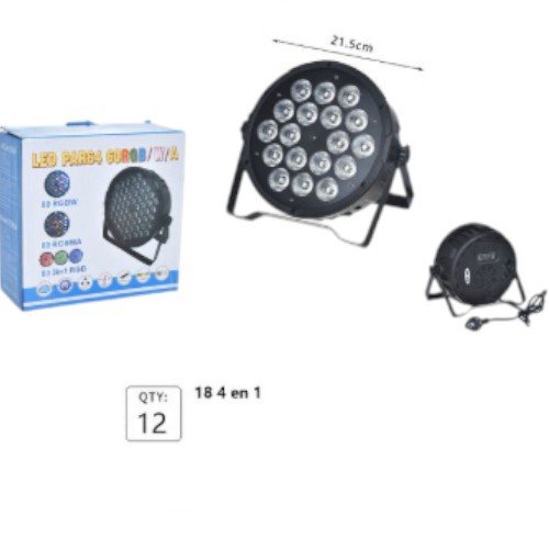 Lámpara de Escenario Par LED de 18 Luces RGB con Soporte Metálico por mayor - Electrónica por mayor