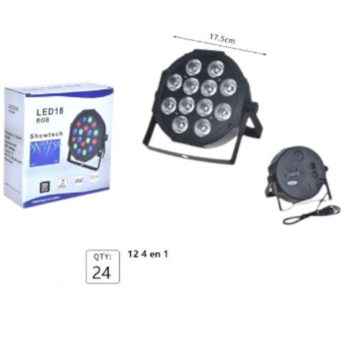 Lámpara de Escenario Par LED RGB con 12 Luces y Soporte Ajustable por mayor - Electrónica por mayor