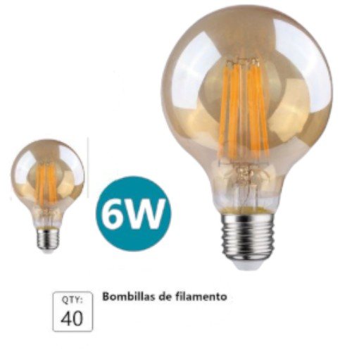 lámpara LED de filamento estilo Globo G80  por mayor Electrónica por mayor