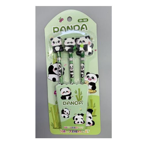 LAPIZ +BORRADOR PANDA por mayor - Útiles Escolares por mayor
