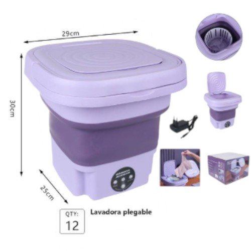 Lavadora Plegable Portátil de 9 Litros con Cesta de Drenaje (30cm x 29cm) por mayor - Electrónica por mayor