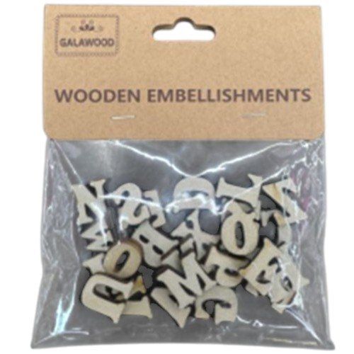 Letras de Madera Natural para Manualidades y Personalización 1.5 x 0.4cm / 26PZAS por mayor en Chile