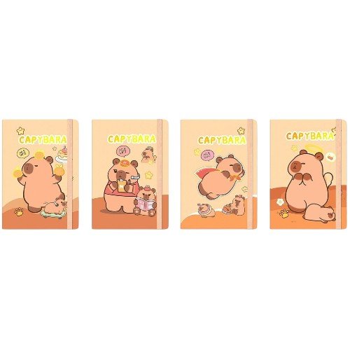 Libreta A5 Premium Capibara con Banda Elástica por mayor - Útiles Escolares por mayor
