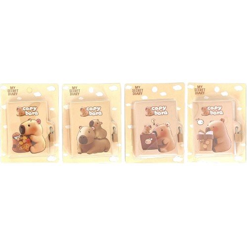 Libreta A7 Capibara con Candado y Llave por mayor - Útiles Escolares por mayor