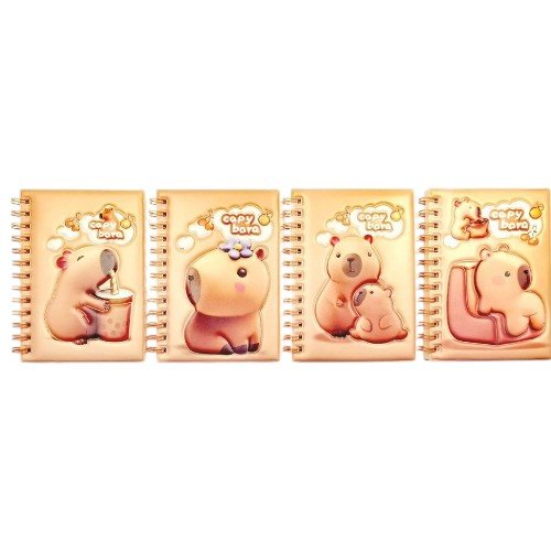 Libreta Espiral Capybara 3D de 13 x 18 cm por mayor - Útiles Escolares por mayor