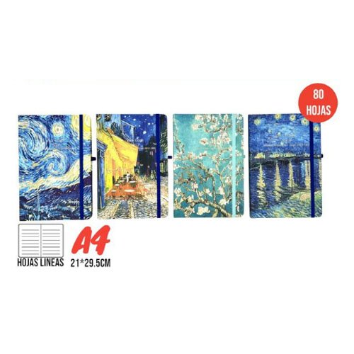 LIBRETA VAN GOGH A4 por mayor Útiles Escolares por mayor