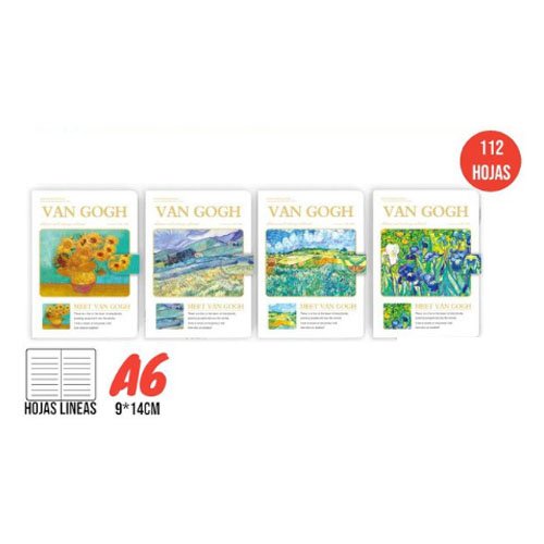 LIBRETA VAN GOGH A6 por mayor Útiles Escolares por mayor