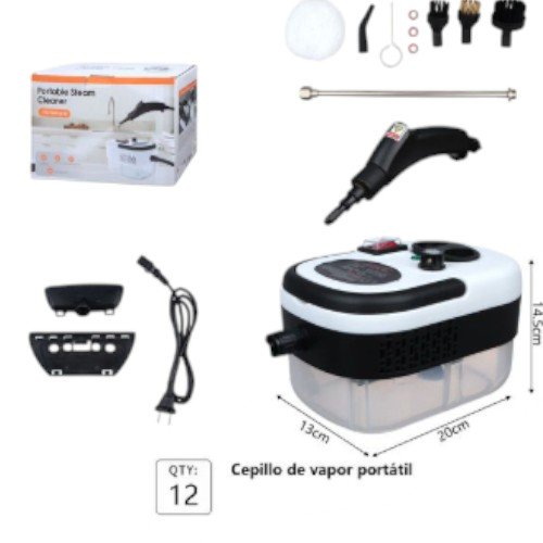 Limpiador a Vapor de Mano Portátil con Múltiples Accesorios y Tanque Transparente por mayor - Electrónica por mayor