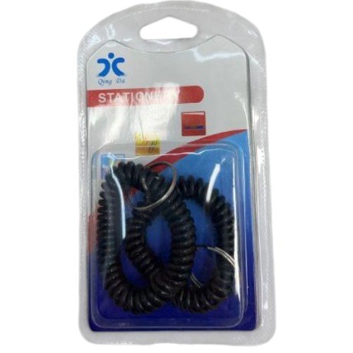 Llaveros Elásticos tipo Espiral - Color Negro por mayor - Hogar por mayor