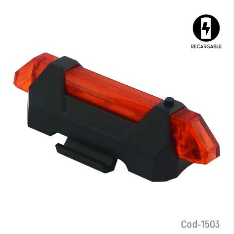 Luz Roja 5 LED Recargable USB, Luz Trasera Para Bicicleta. En Blister. por mayor - Electronica por mayor