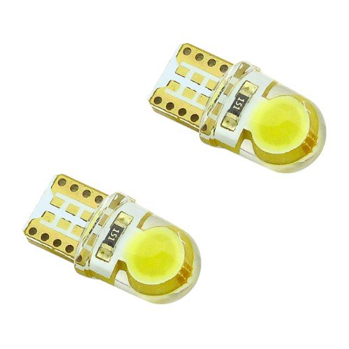 Luz t-10 luz blanca, led cob, 5w/12v, set x 2, en blister. - pack de 50 unidades 1,1cm x 2,3cm x 1cm por mayor en Chile