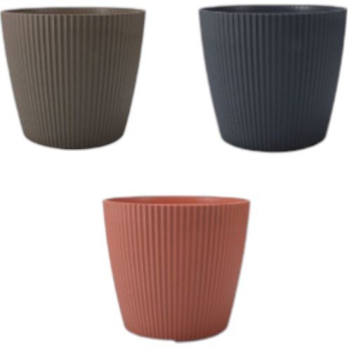 Maceta Decorativa Autorregante de 33x30 cm con Textura Acanalada y Depósito de Agua por mayor - Jardinería por mayor