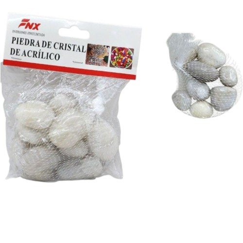 Malla de Piedras Grandes Pulidas Blancas 350g por mayor - Jardinería por mayor