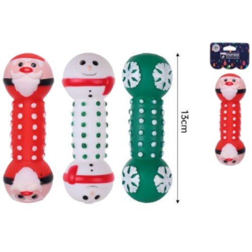Mancuerna de Goma Temática Navideña con Textura de Puntos para Mascotas por mayor Mascotas por mayor