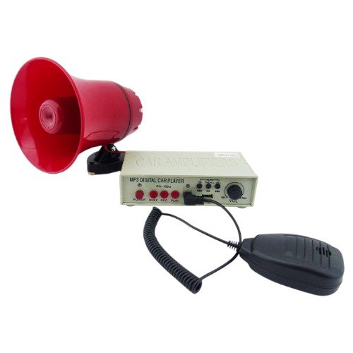 Megáfono Mp3, 12V, Para Auto, Con Imán, Rec, USB, Sirena por mayor Electrónica por mayor