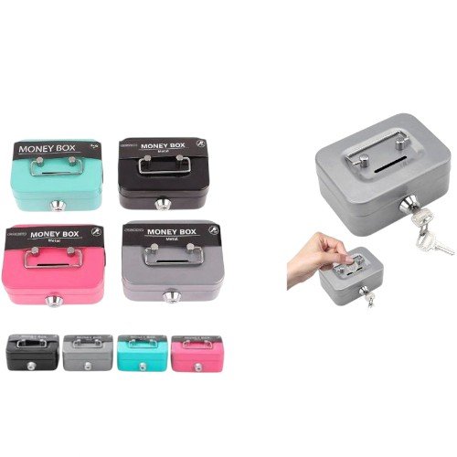 Mini Caja de Seguridad Metálica con Ranura para Monedas y Llave por mayor - Electrónica por mayor