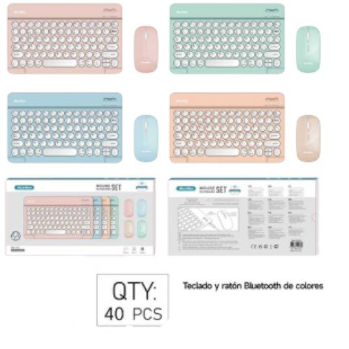 Mini juego de teclado y ratón Bluetooth a color AS-150 por mayor Electrónica por mayor