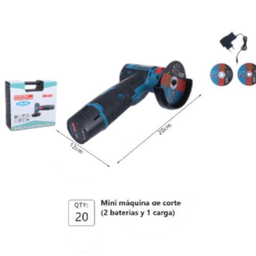 Mini Máquina de Corte Inalámbrica Portátil con Doble Batería de 12V y Discos de Corte 20cm x 12cm por mayor en Chile