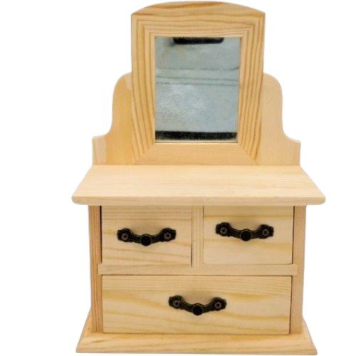  Mini Mueble de Madera con Espejo y 3 Cajones por mayor - Hogar por mayor