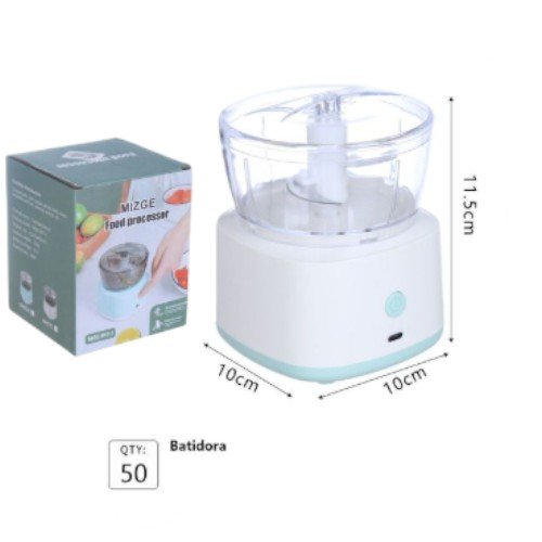Mini Picadora y Procesador de Alimentos Eléctrico Recargable por USB (11.5cm) por mayor - Electrónica por mayor