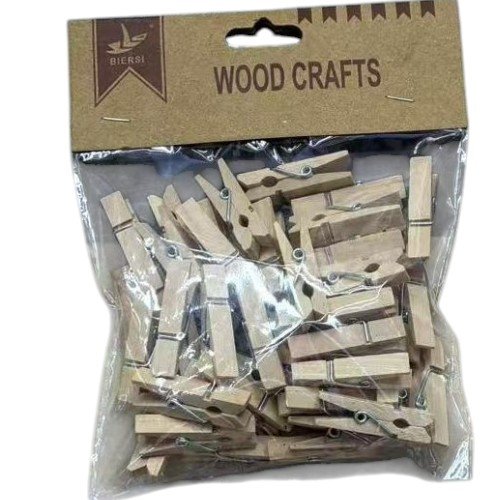 Mini Pinzas de Madera Natural por mayor - Útiles Escolares por mayor