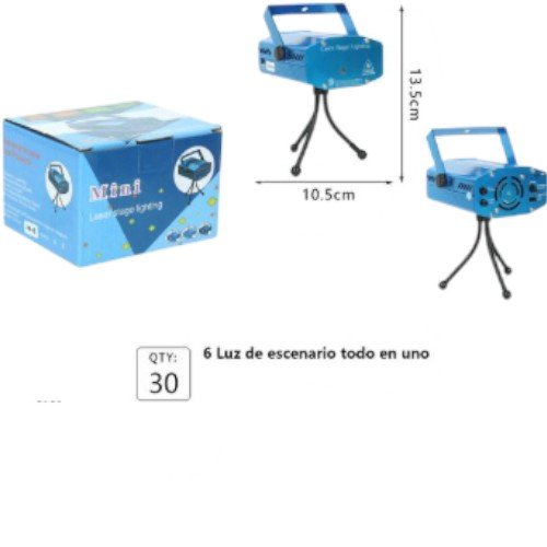 Mini Proyector Láser de Escenario 6 en 1 con Trípode Ajustable por mayor - Electrónica por mayor
