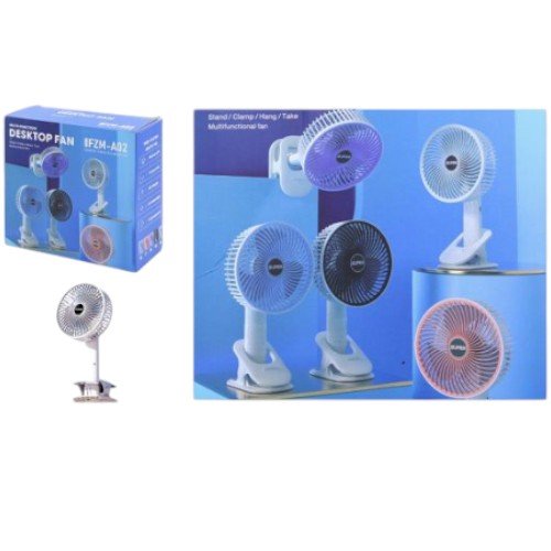 Mini Ventilador de Mesa Recargable con Gancho de Sujeción Multiusos - Ventilador Portátil Silencioso para Escritorio y Exteriores 1PZA por mayor en Chile