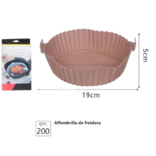 Molde o alfombrilla de Silicona Reutilizable para Air Fryer con Asas y Fondo Texturizado (19cm) por mayor Hogar por mayor