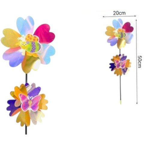 Molino de Viento Reflectante de Doble Capa con Detalles de Insectos para Jardín por mayor - Jardinería por mayor