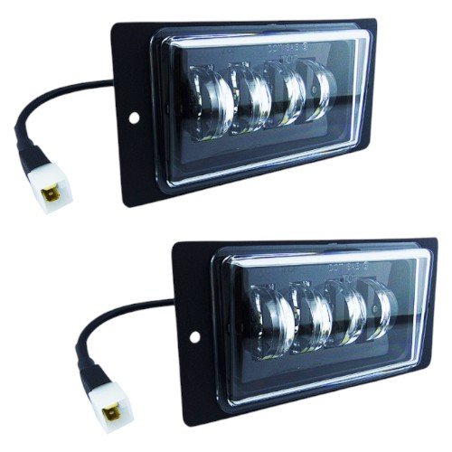 Neblinero De 4 LED Rectangular Con 40 Watt Y Duo Color Ambar-Blanco por mayor Electrónica por mayor