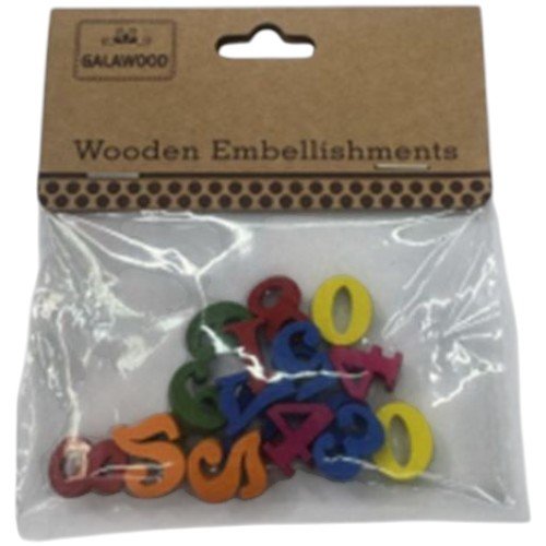 Números de Madera de Colores para Manualidades y Educación 1.5 x 0.4cm / 20PZAS por mayor en Chile