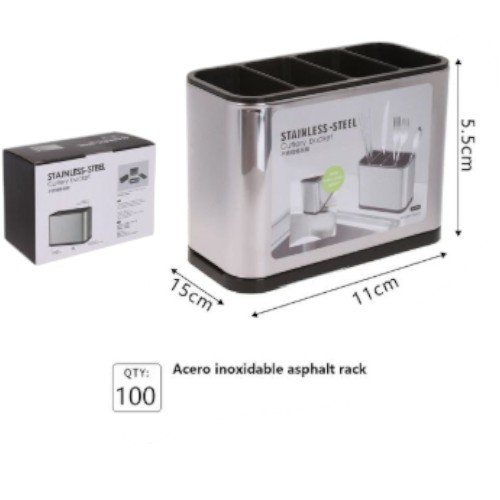 Organizador de Cubiertos y Utensilios de Acero Inoxidable con 4 Compartimentos (15cm) por mayor Hogar por mayor