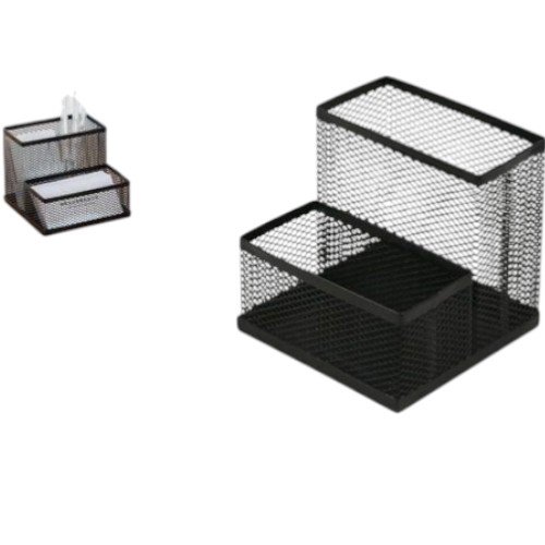 Organizador de Escritorio Rectangular - Malla Metálica 2 Niveles por mayor - Útiles Escolares por mayor