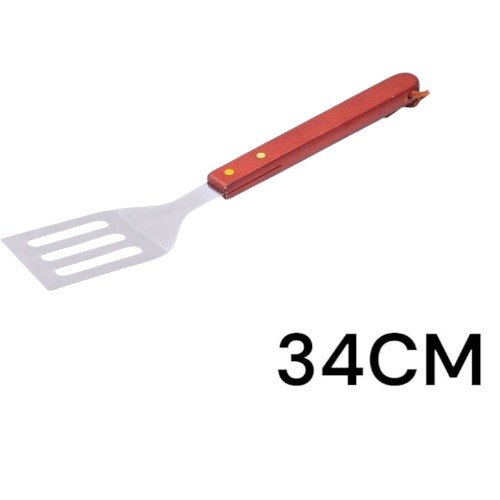 Pala de Cocina de Acero Inoxidable con 3 Ranuras y Mango de Madera por mayor Hogar por mayor