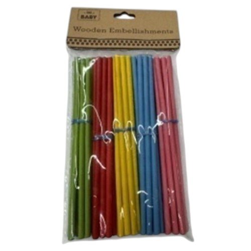 Palitos de madera de colores largos para maquetas y manualidades 15 x 0.5cm / 50PZAS por mayor en Chile