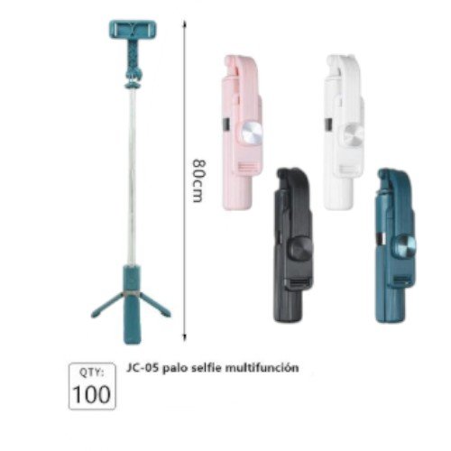 Palo para selfies multifunción JC-05 extensible con trípode por mayor Electrónica por mayor