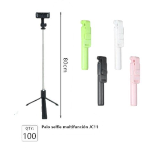Palo para selfies multifunción JC11 extensible con trípode por mayor Electrónica por mayor
